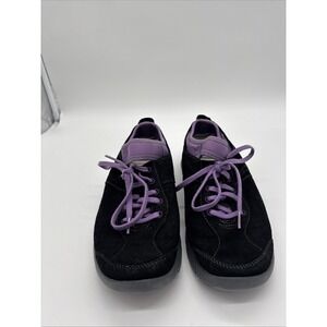 Dansko Leather Suede Black Purple Tennis Nursing Work Shoes‎ Women US 8.5 EU 39